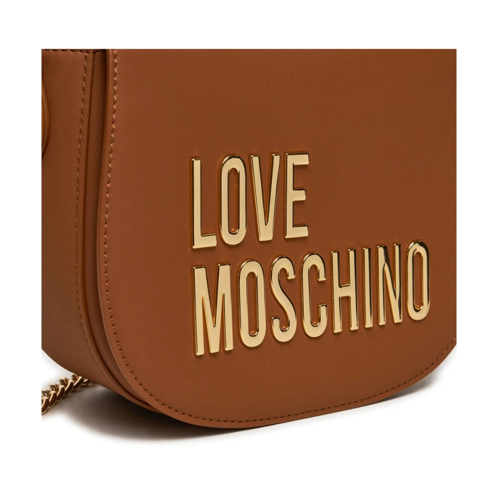 Love Moschino Bruine schoudertas met klep sluiting Brown Dames