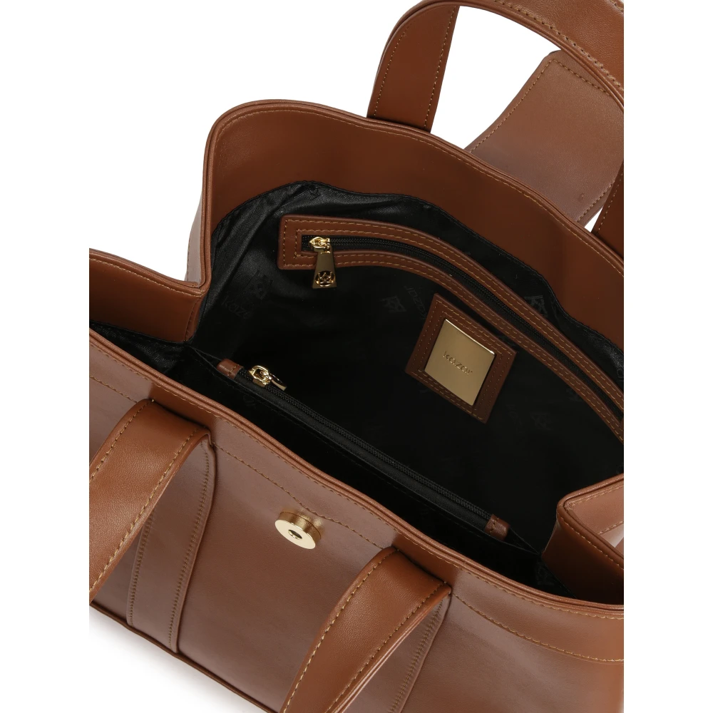 Kazar Bruine handtas met elegante sluiting Brown Dames