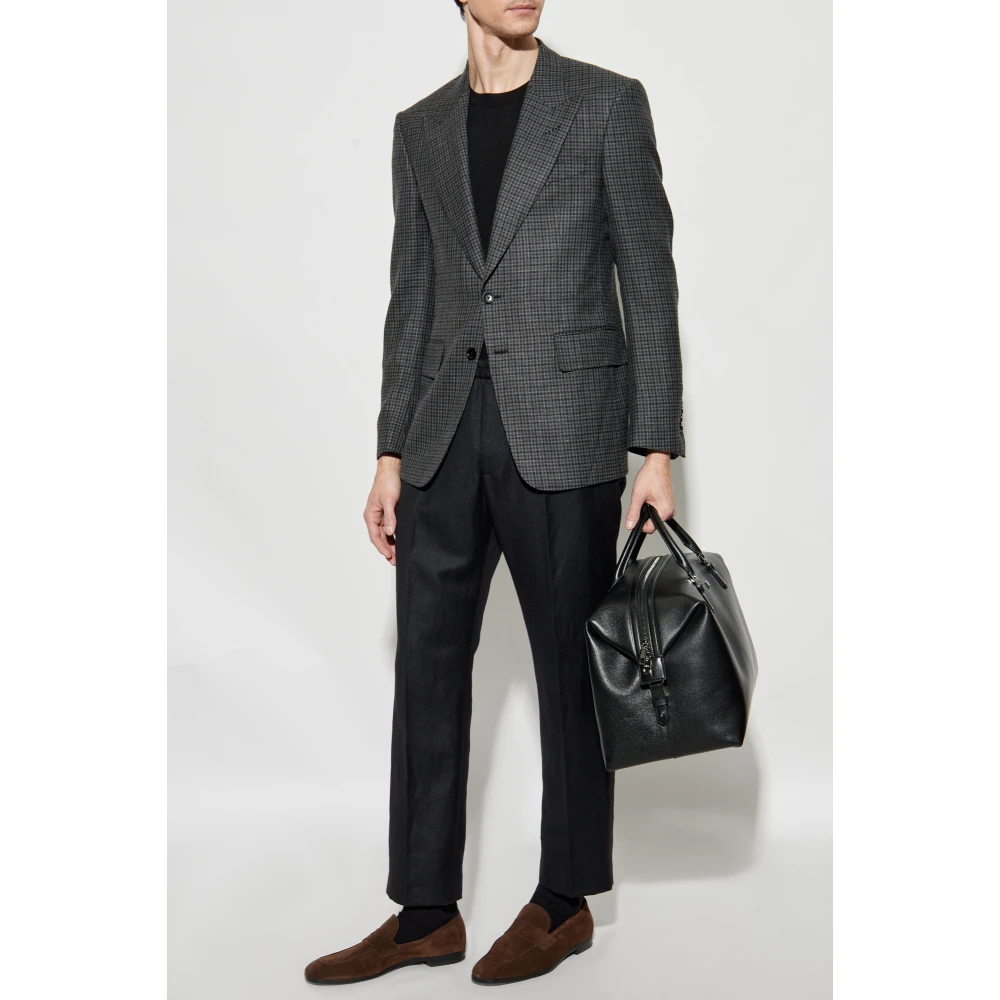 Tom Ford Houndstooth Blazer Gray Heren