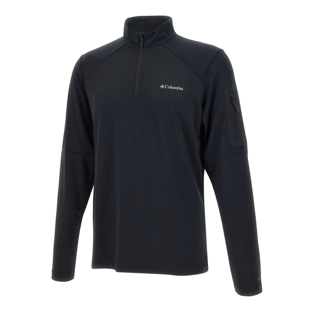 Columbia Zwarte Technische Stof Sweatshirt met Rits Black Heren