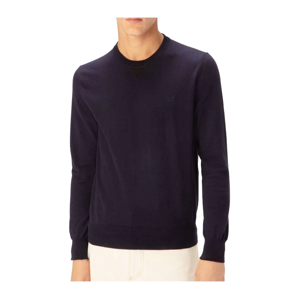Bally Geborduurde Logo Pullover Sweater Blue Heren