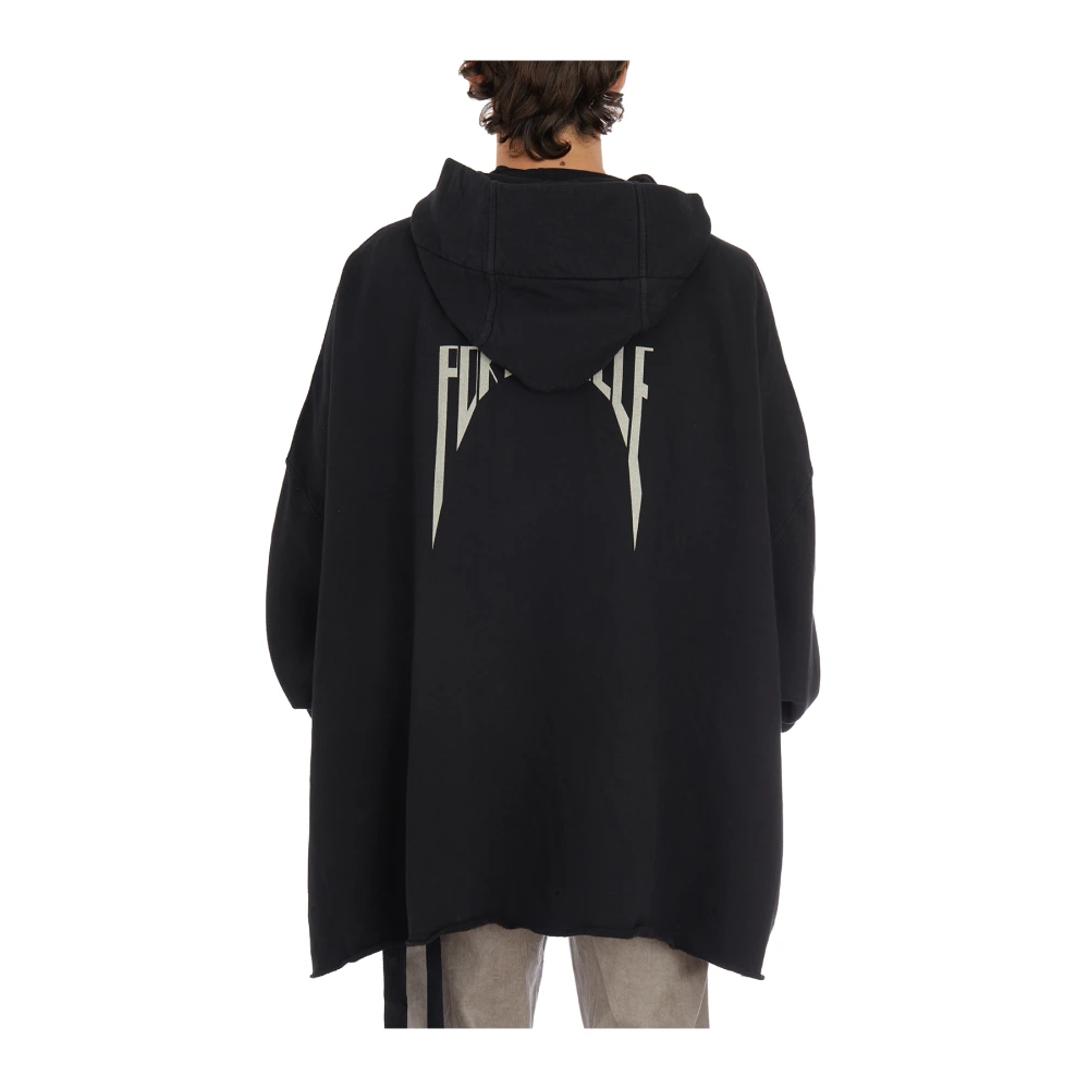 Rick Owens Zwarte Hoodie Jumbo Sweatshirt Black Heren