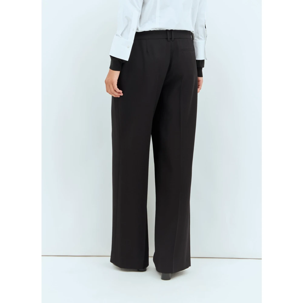 The Row Wollen op maat gemaakte broek met persplooien Black Dames