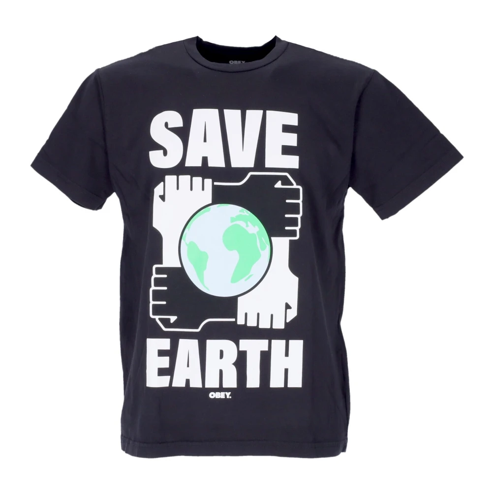 Obey Eco Tee Zwart Crew Neck T-Shirt Black Heren