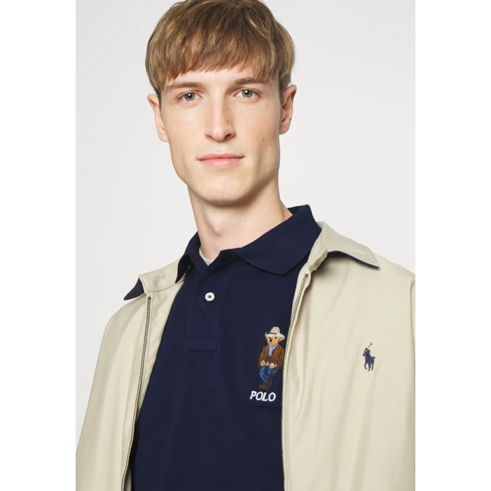 Polo Ralph Lauren Geborduurde Cowboy Bear Navy Polo Shirt Blue Heren