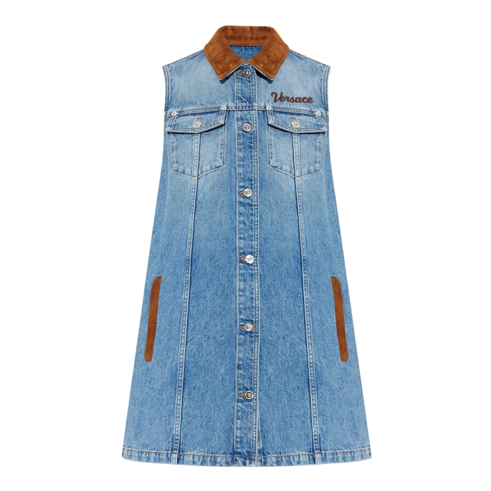 Versace Women's Blue Denim A-Line Dress - Short Dresses - S - Dresses