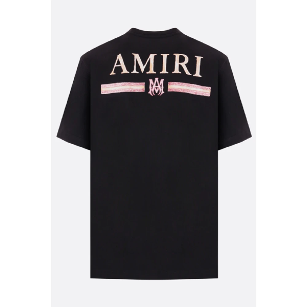 Amiri Zwart Watercolor Bar Logo T-shirt Black Heren