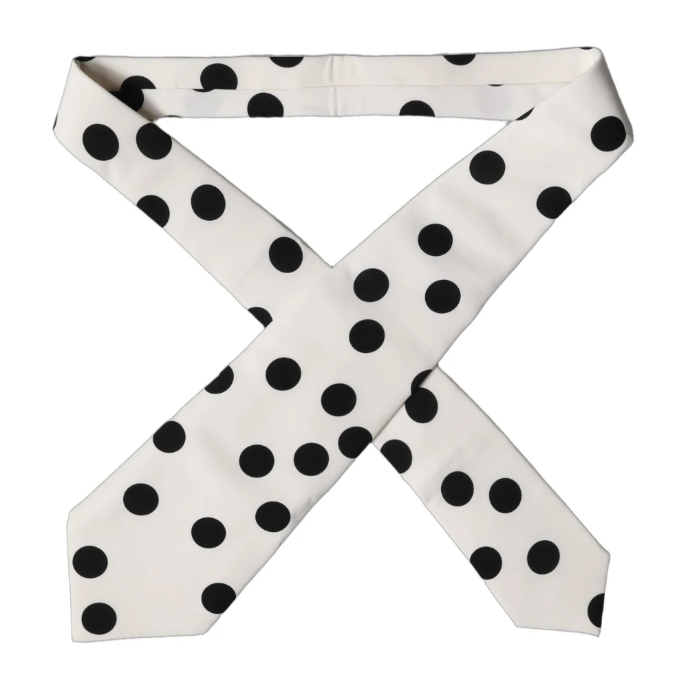 Dolce & Gabbana Women's White Ties, One Size, Polka Dot Necktie