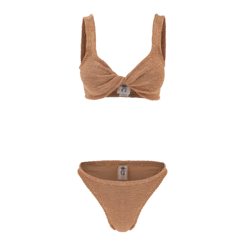 Hunza G Twisted Chest Bikini Set Brown Dames