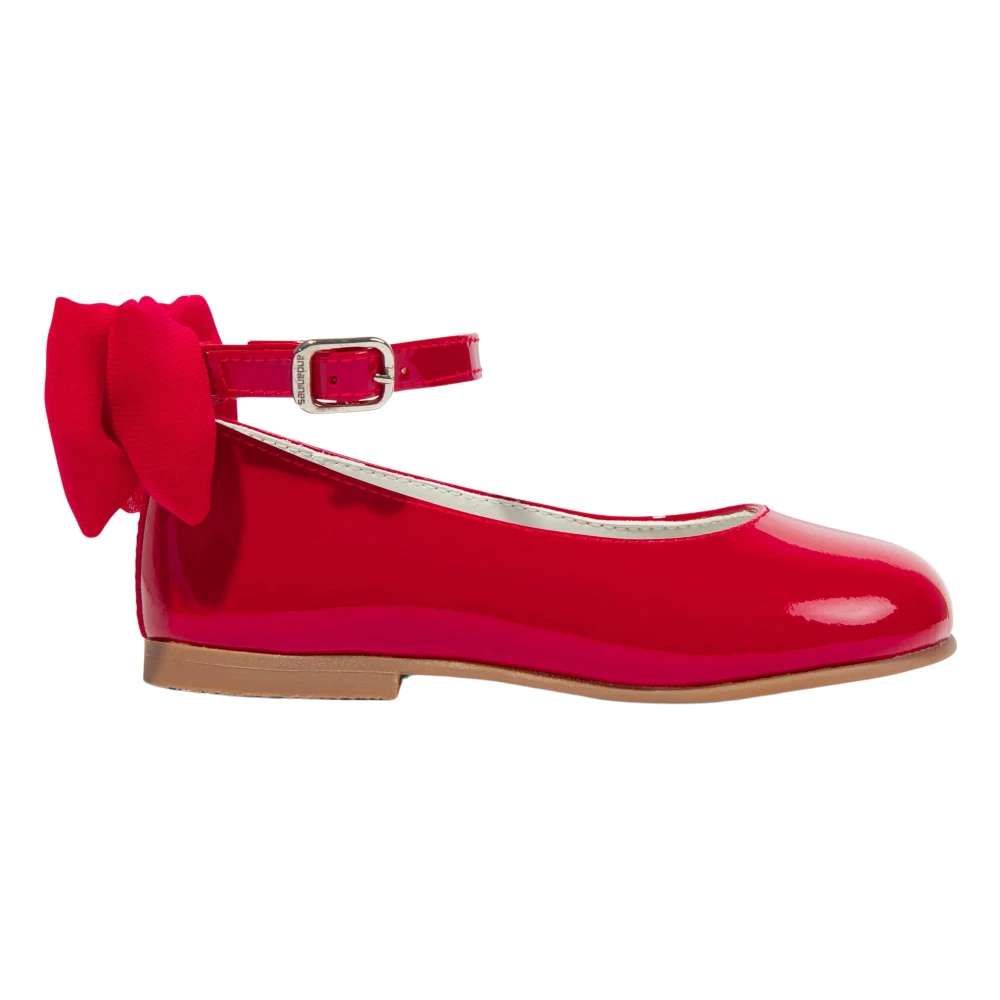 Andanines Girls Red Patent Leather Bow Shoes - Kids Ballerina Shoes - 20 Eu - Kids