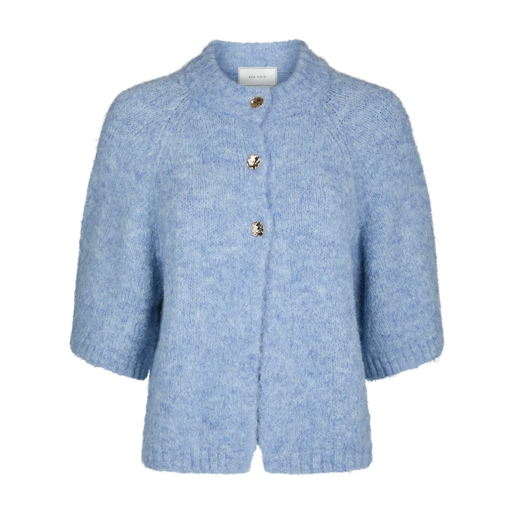 Neo Noir Women's Blue Fluffy Knit Cardigan - Cardigans - Xs - Knitwear