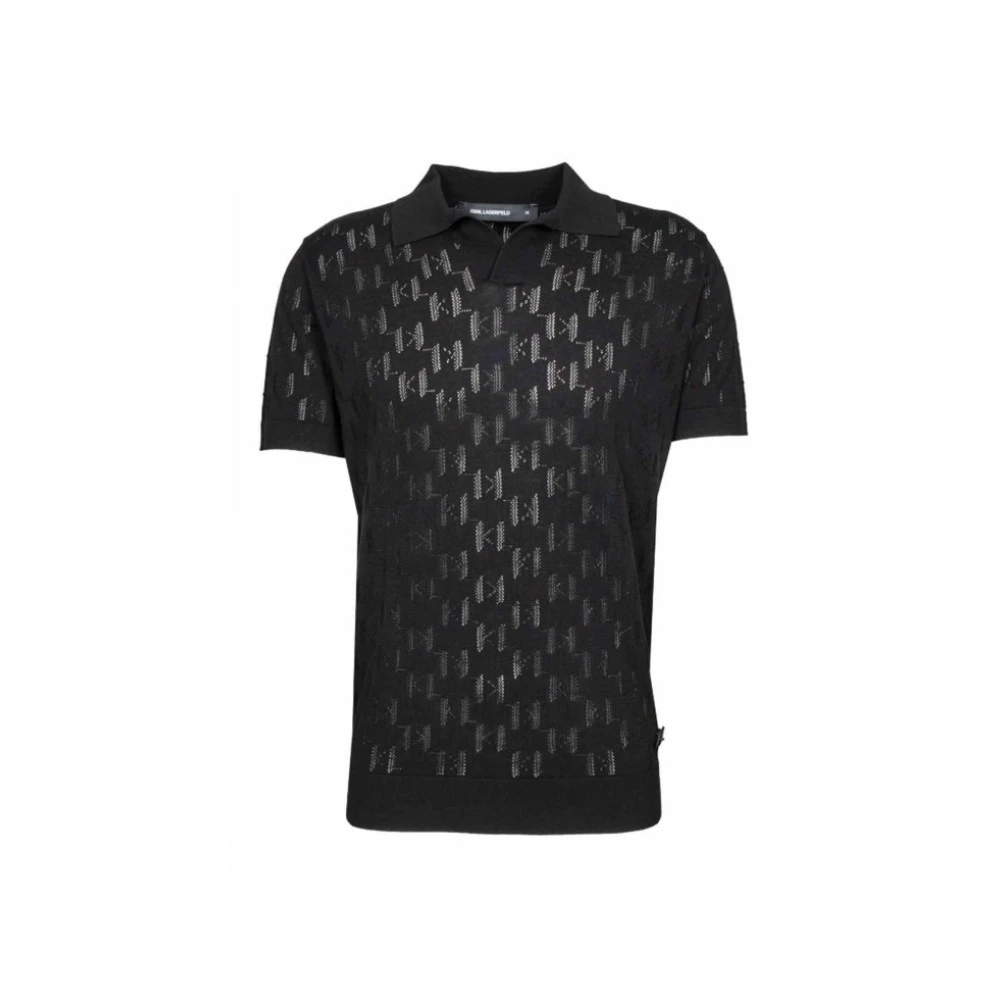 Karl Lagerfeld Men's Black Polo Shirts, Xl, Polo Shirt
