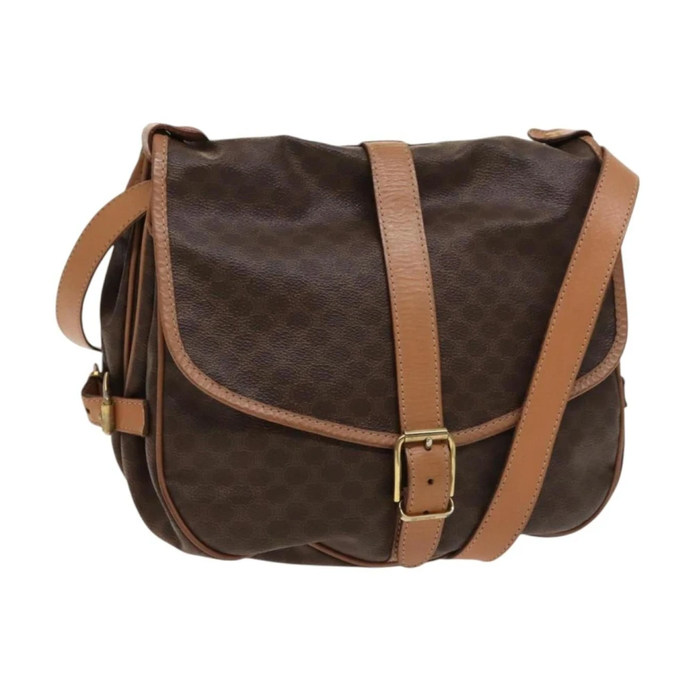 Celine Vintage Women's Brown Vintage Cross Body Bags, One Size, Pre-Owned Vintage Monogram Crossbody Bag