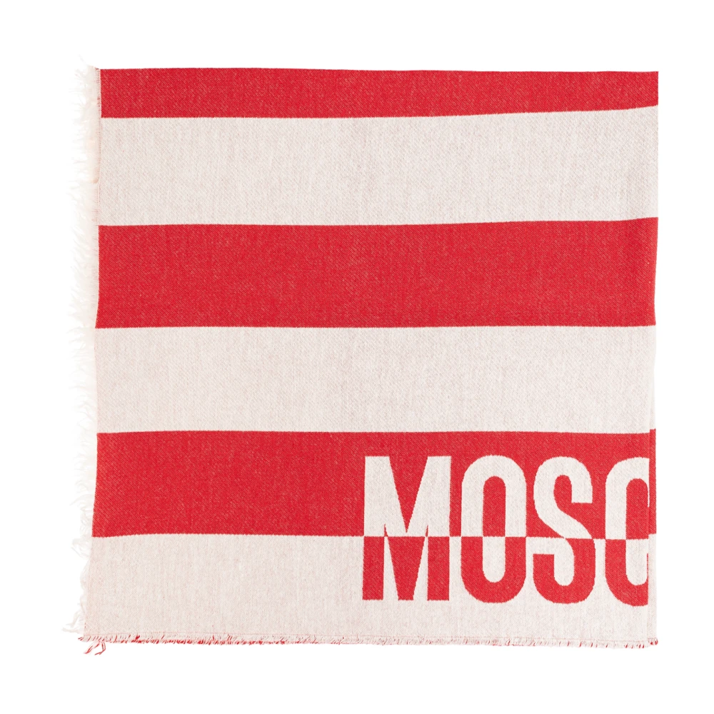 Moschino Sjaal met logo Red Unisex