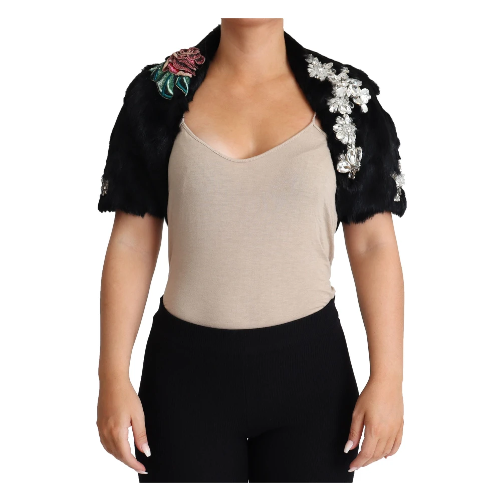 Dolce & Gabbana Women's Black Cropped Jacket - Light Jackets - 2XS - Jackets
