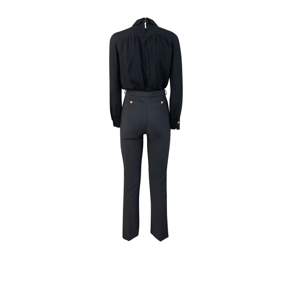 Elisabetta Franchi Zwart Afneembaar Overhemd Jumpsuit Black Dames