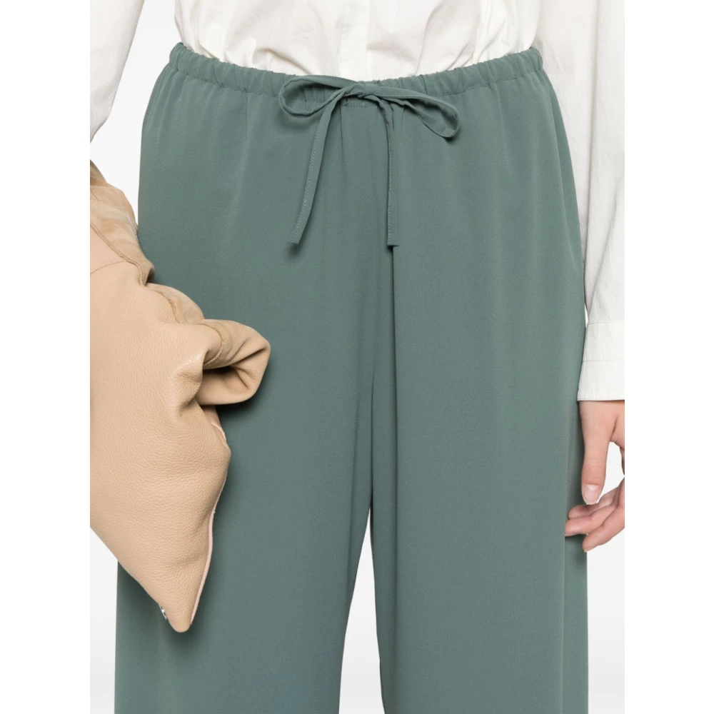Dries Van Noten Wijde Lange Broek Green Dames