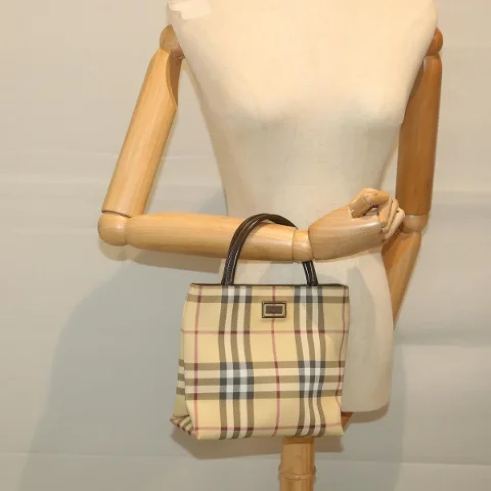 Burberry Vintage Pre-owned Canvas handbags Beige Dames
