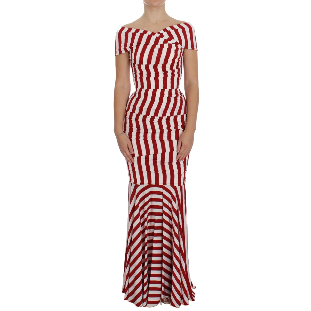 Dolce & Gabbana Bodycon Full-Length Cap-Sleeve Dress - Female - Gowns - Red - S - Dresses