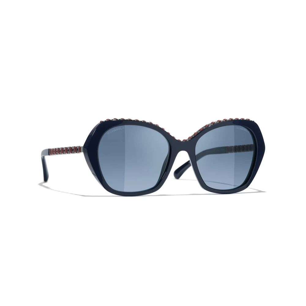 Chanel Women's Blue Butterfly Sunglasses - Sunglasses - 55 Mm - Accessories