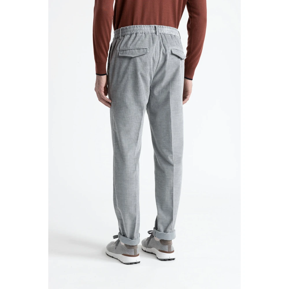 PESERICO Katoenen fluwelen joggerbroek Gray Heren