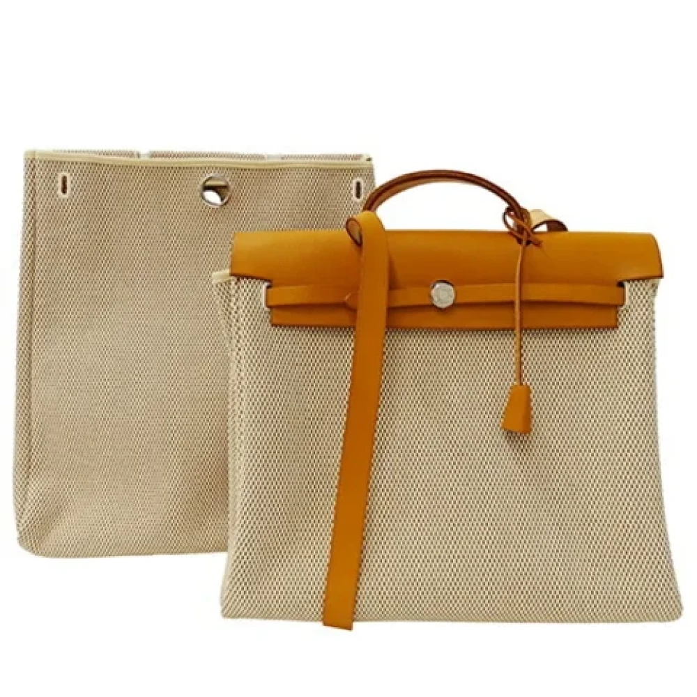 Hermès Vintage Pre-owned Canvas shoulder-bags Beige Dames