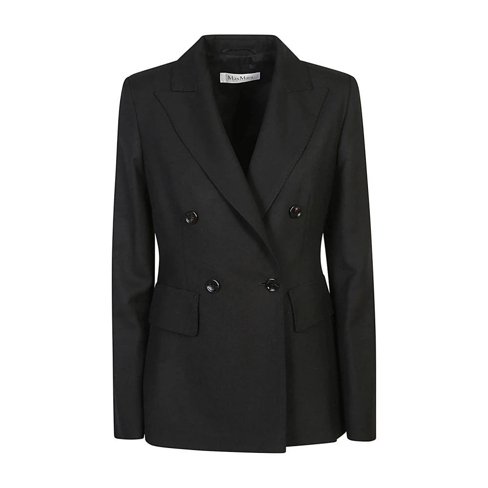 Max Mara Zwarte wollen jas dameskleding Black Dames