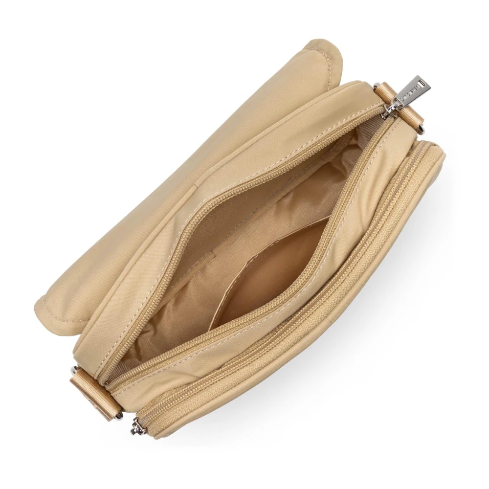 Lancaster Magnetische Flap Schoudertas Basic Vita Beige Dames