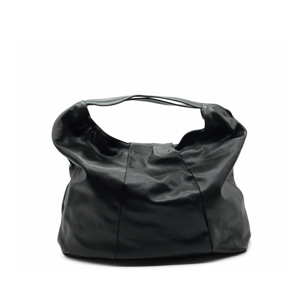 Vic Matié Zwarte Maxi Shopper met Plooien Black Dames