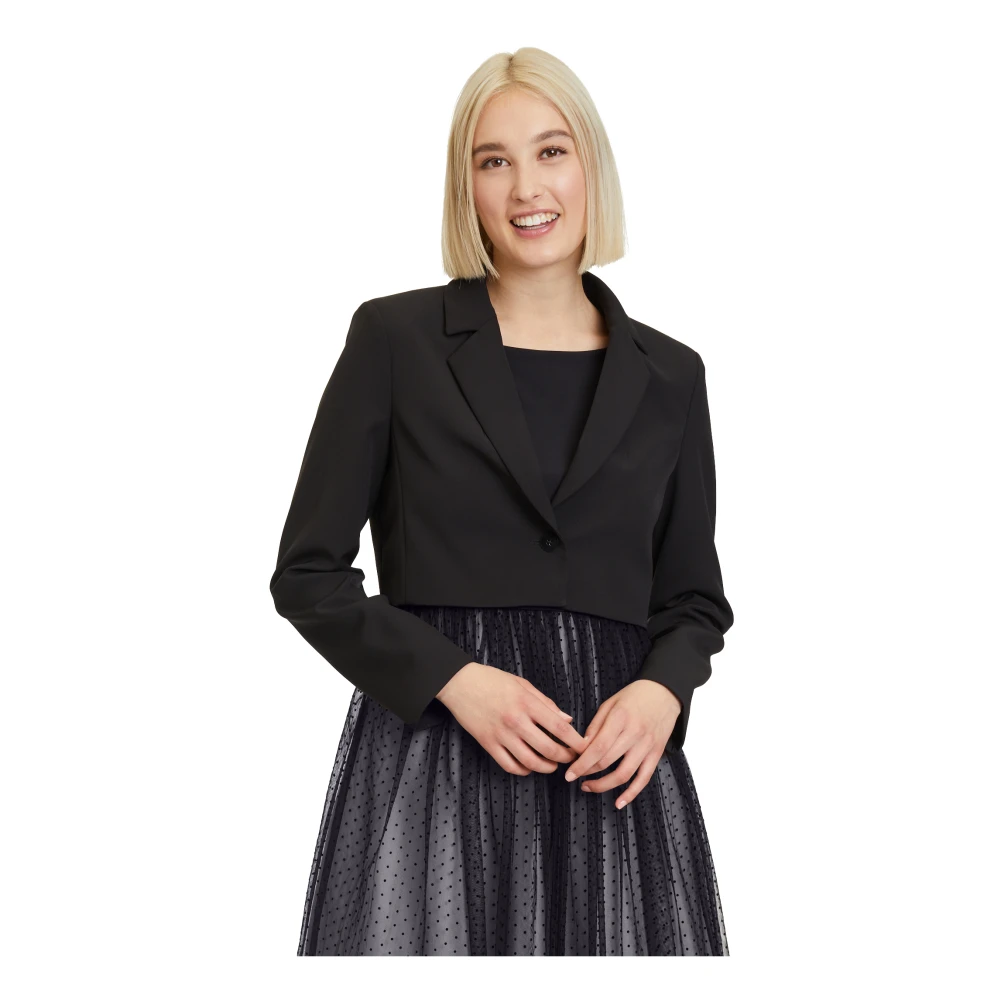 Vera Mont Korte blazer met reverskraag Black Dames