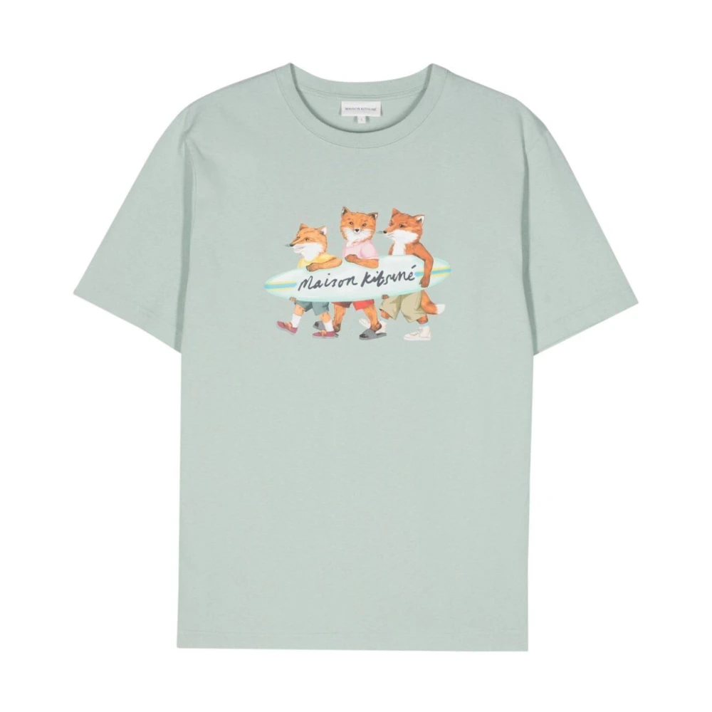 Maison Kitsuné Blauw Katoenen T-Shirt Blue Heren