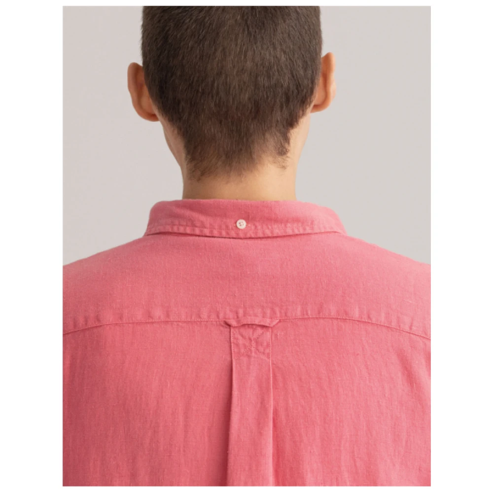 Gant Reguliere Linnen Overhemd Pink Heren