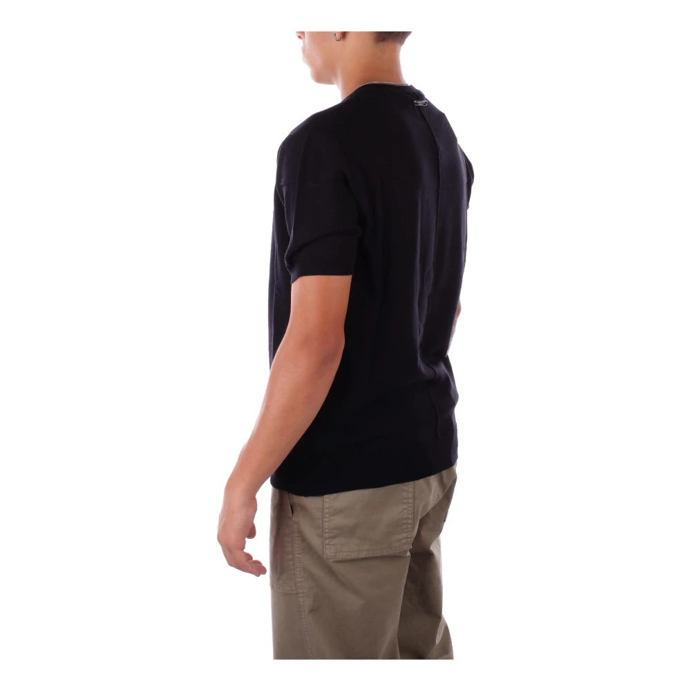 Costume National Zwarte Logo Trui Slim Fit Black Heren