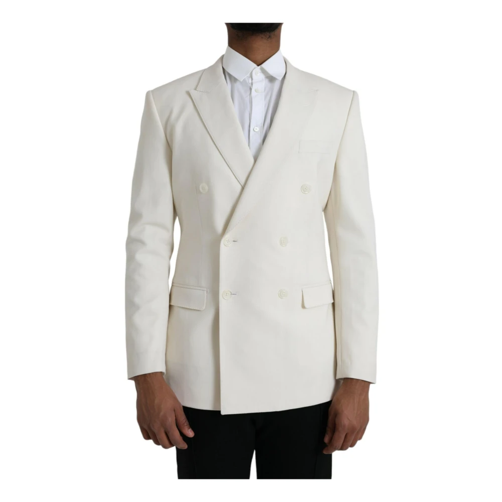 Dolce & Gabbana Men's White Classic Wool Blazer