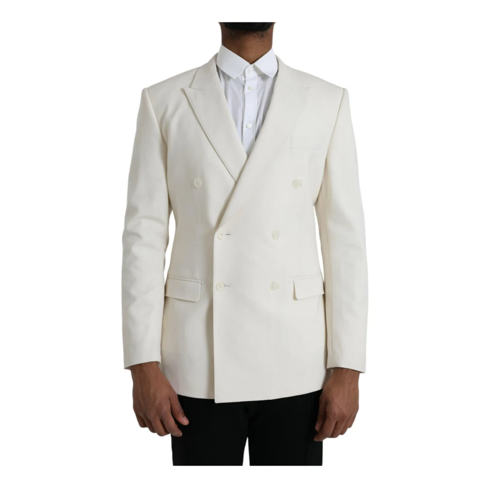Dolce & Gabbana Klassieke Wollen Blazer White Heren