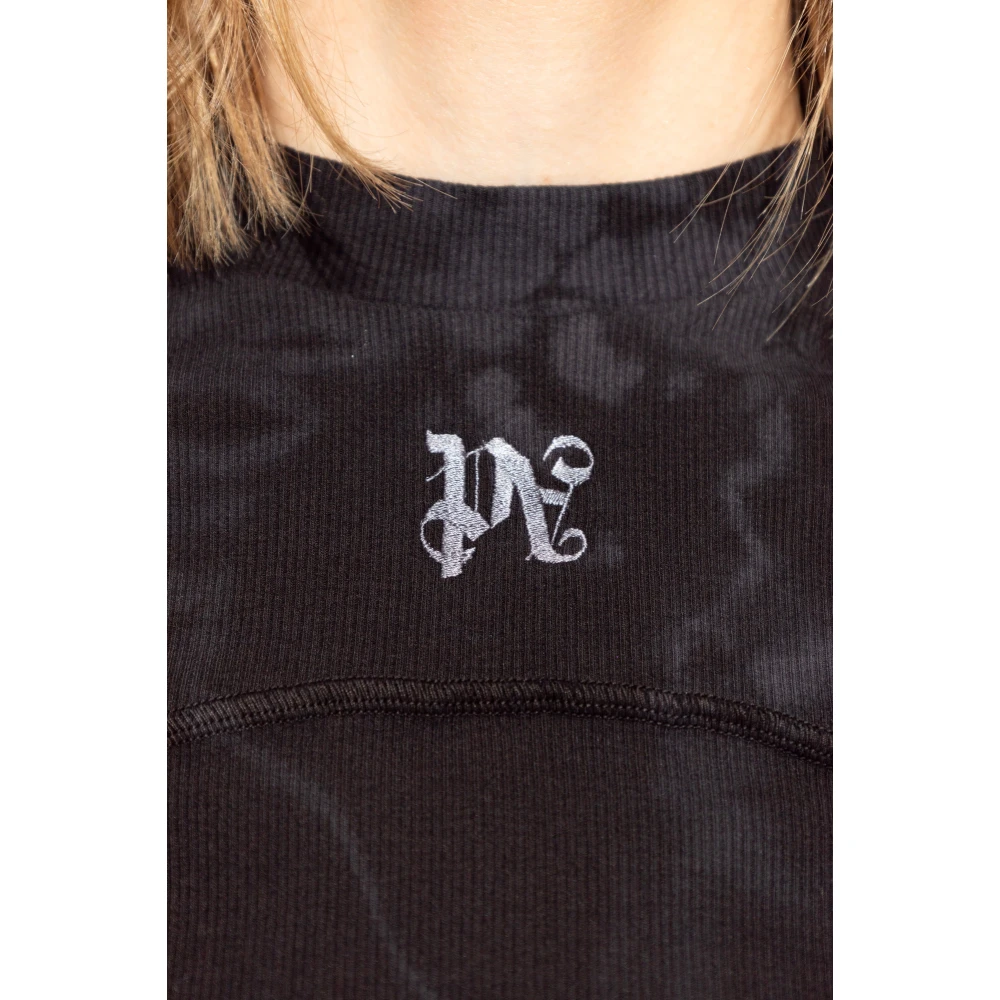 Palm Angels Rugloze Jurk Black Dames