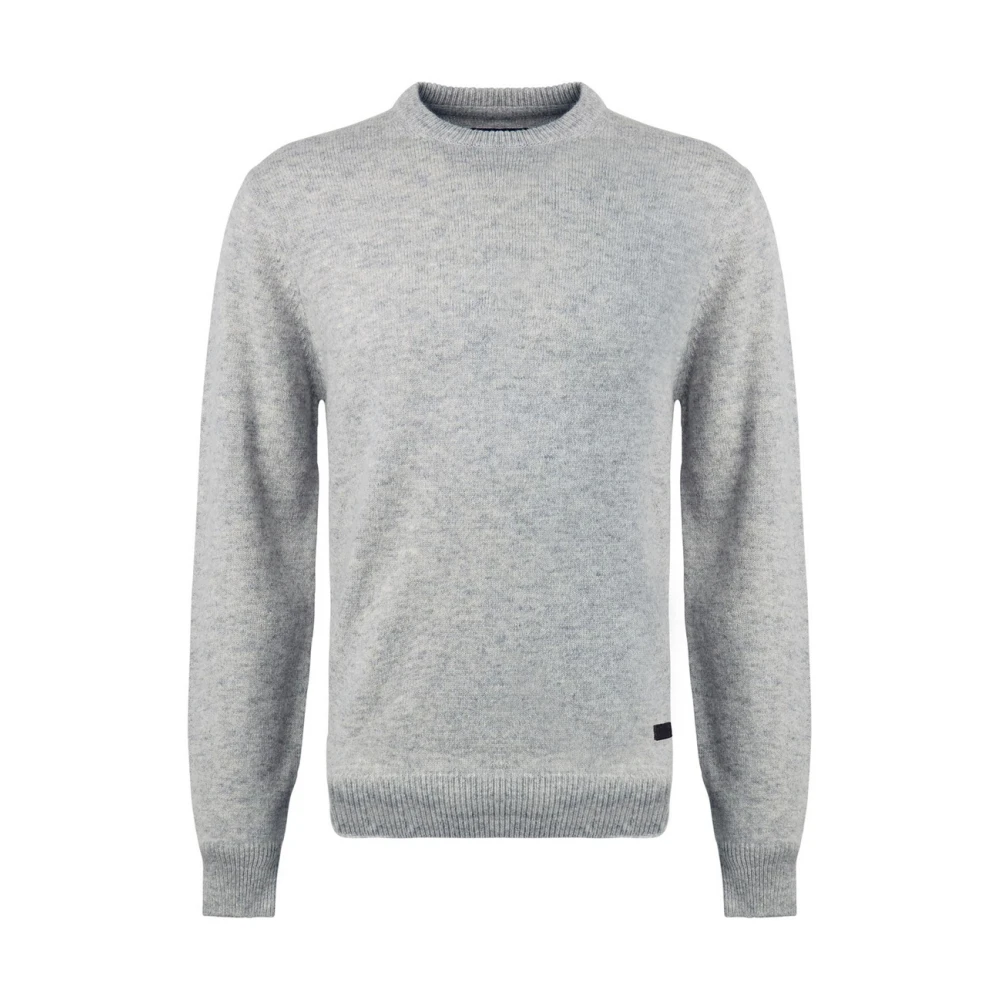 Barbour Essential Patch Crew Sweater Gray Heren