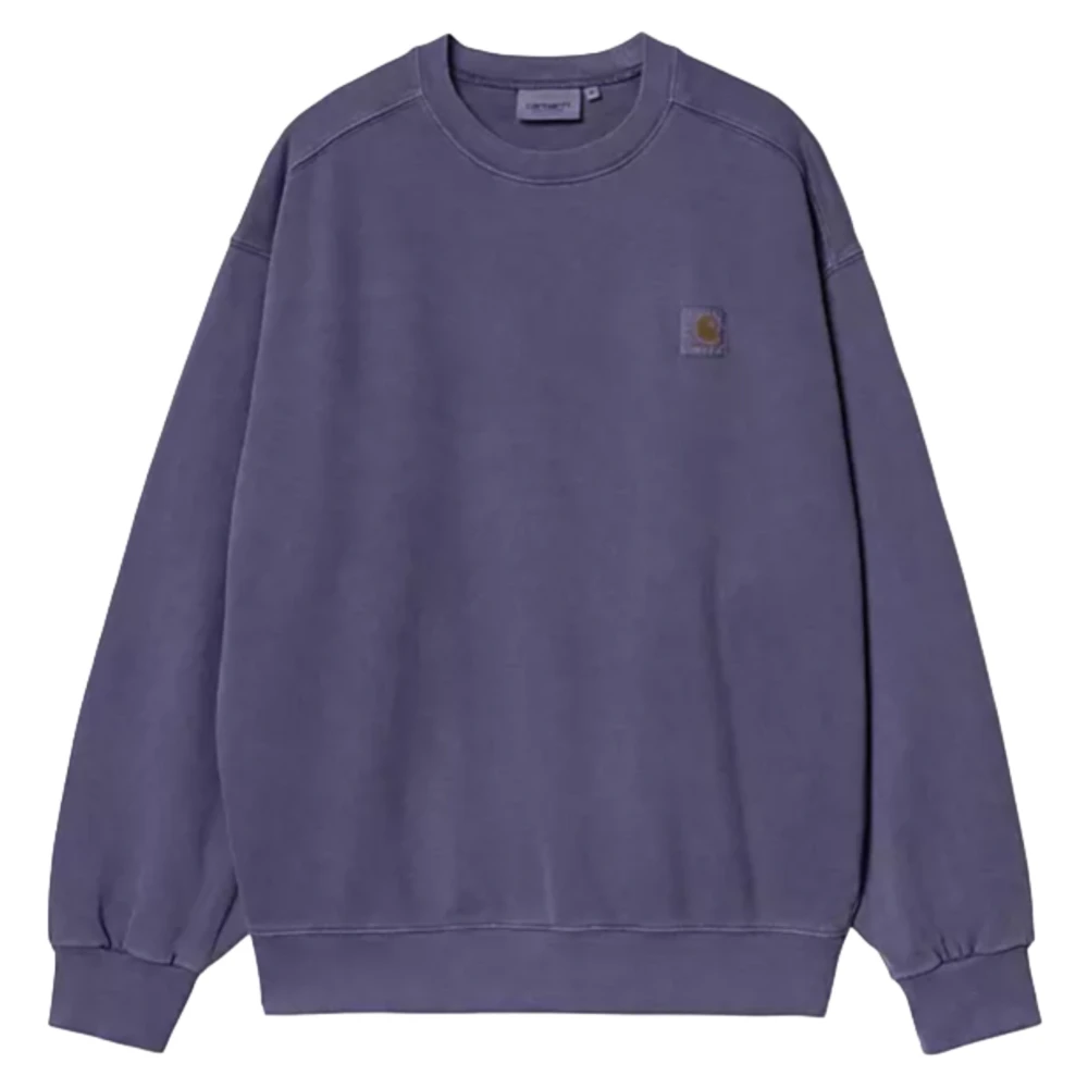 Carhartt WIP Zwaargewicht Geborsteld Katoenen Sweatshirt Blue Heren