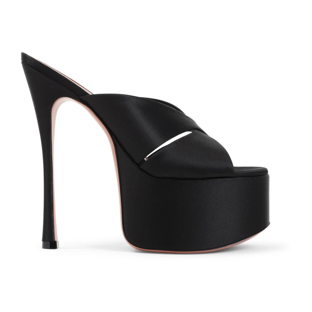 Amina Muaddi Vrouw Zwart Dames, Schoenen, : Zijde, Maat 40 Eu