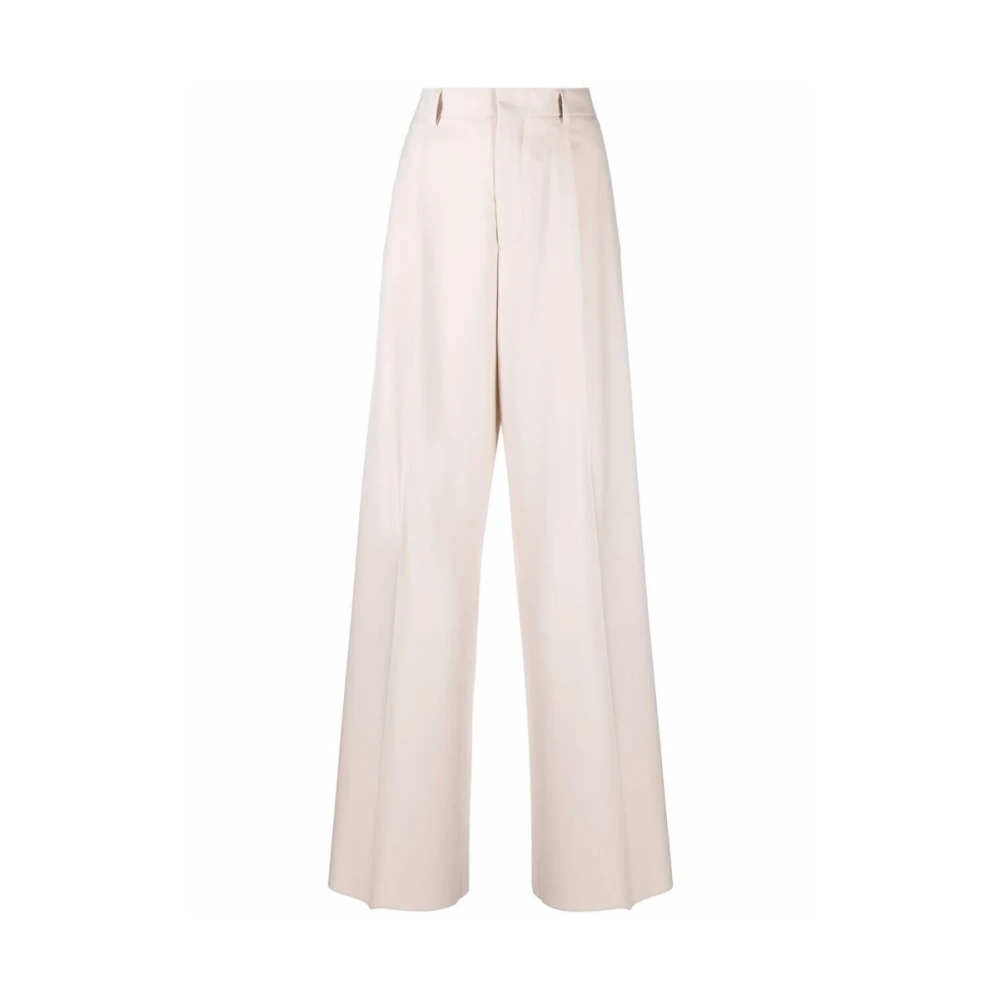 Amiri Wijde wollen broek Beige Dames