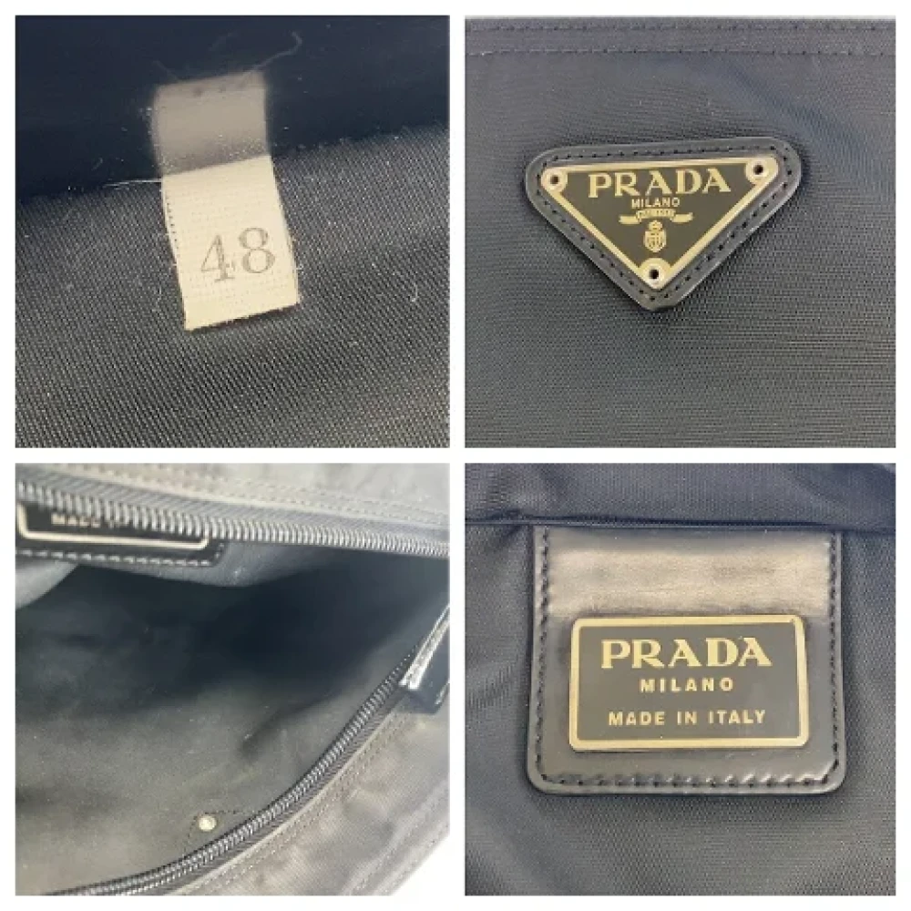 Prada Vintage Pre-owned Canvas crossbody-bags Black Dames