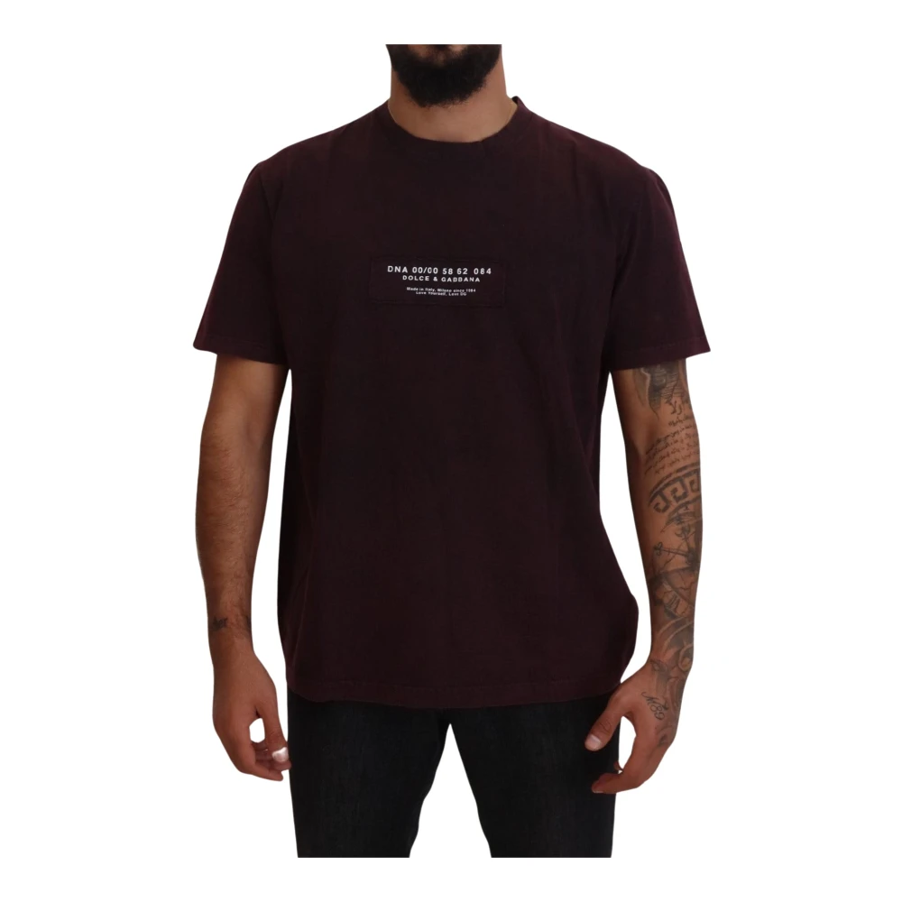 Dolce & Gabbana Elegant bordeaux T-shirt met ronde hals Red Heren