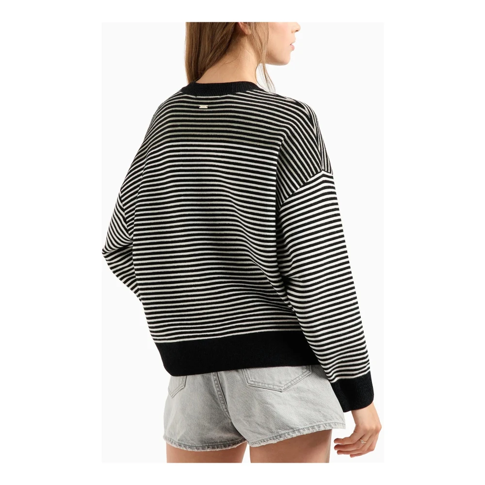 Armani Exchange Gestreepte trui met contrastdetails Multicolor Dames