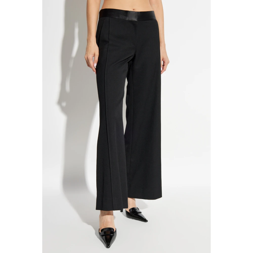 Victoria Beckham Broek met satijnen tailleband Black Dames
