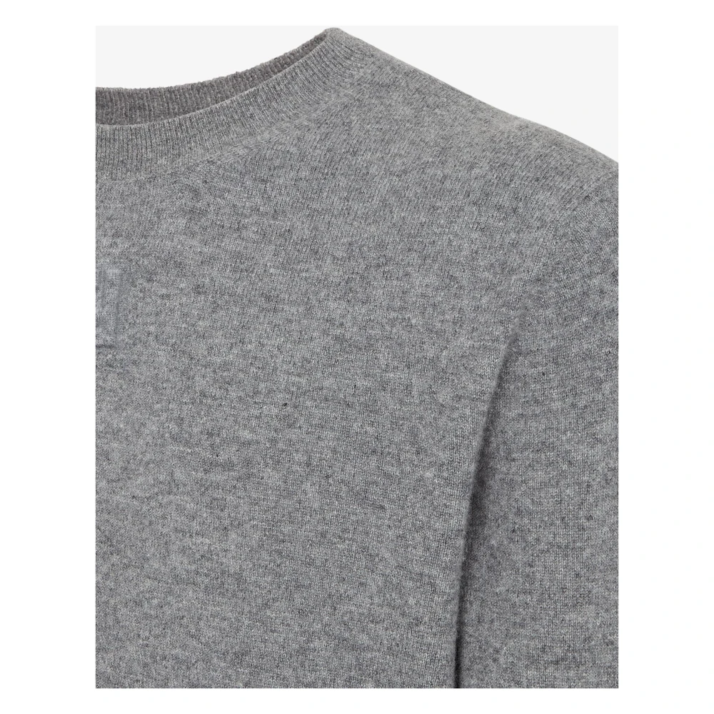 Fendi Grijze Wollen Crew Neck Sweater Gray Heren