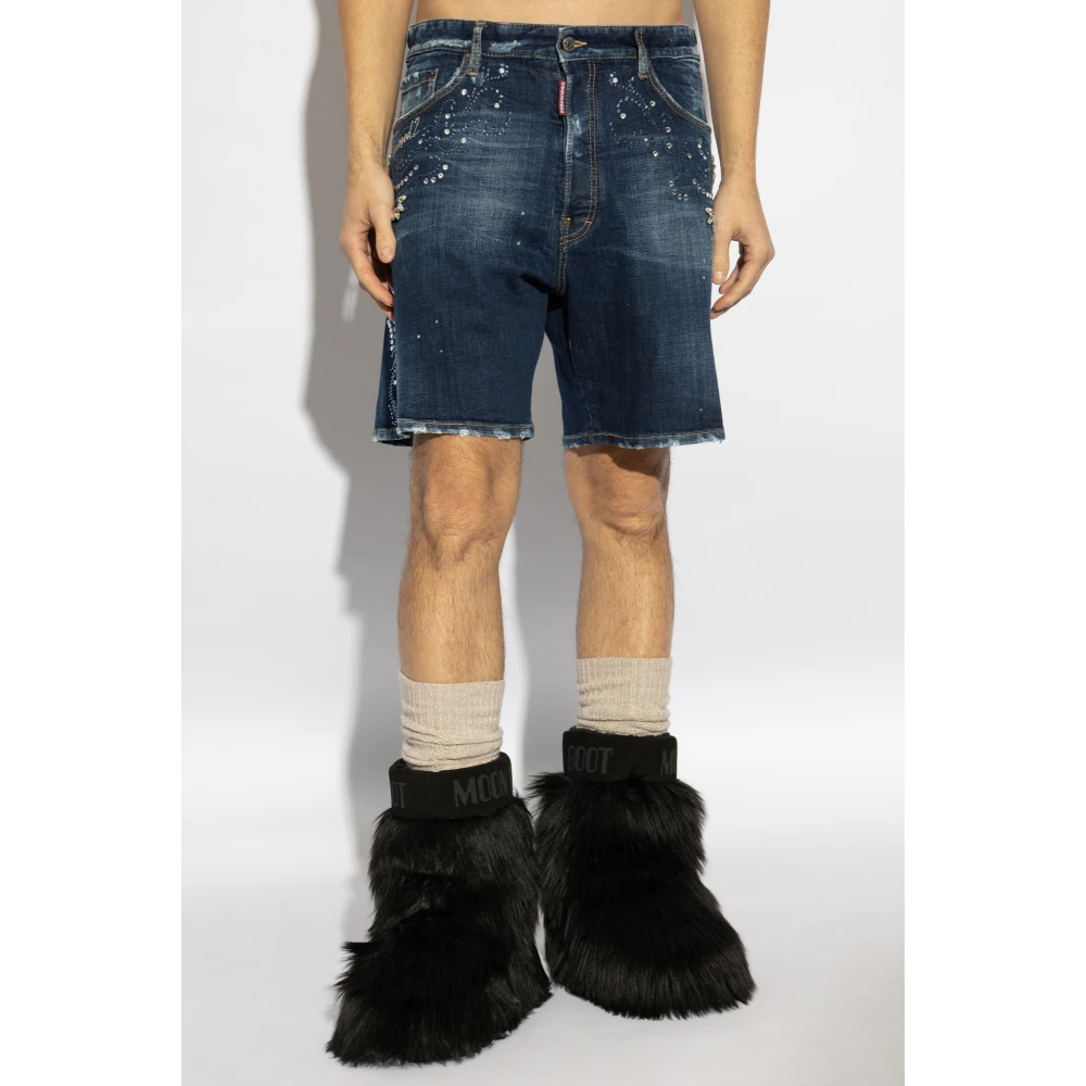 Dsquared2 Shorts met stenen Blue Heren