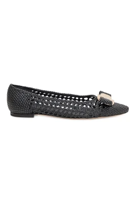 Varina Woven Leather Flat