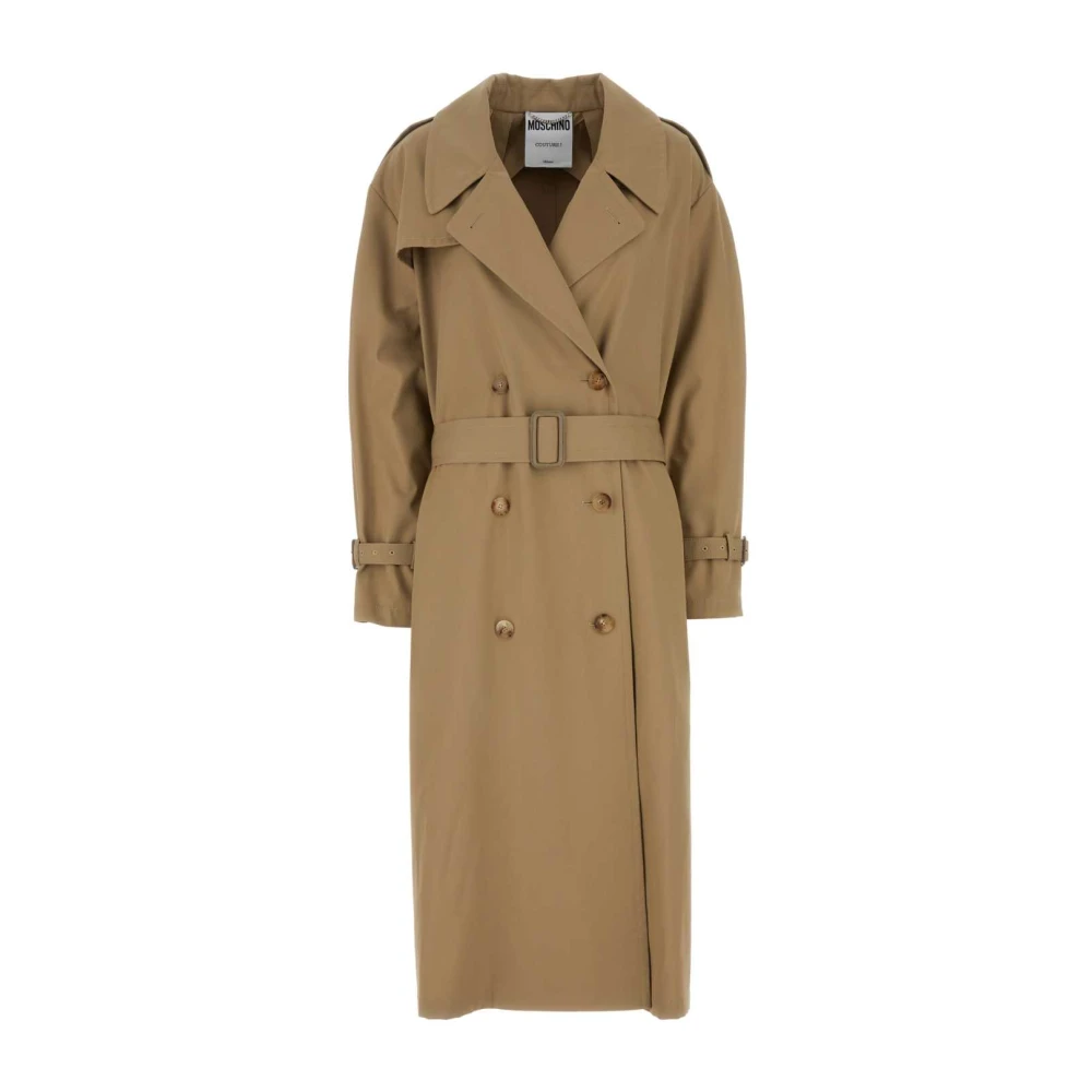 Moschino Oversize Beige Gabardine Trench Coat Beige Dames