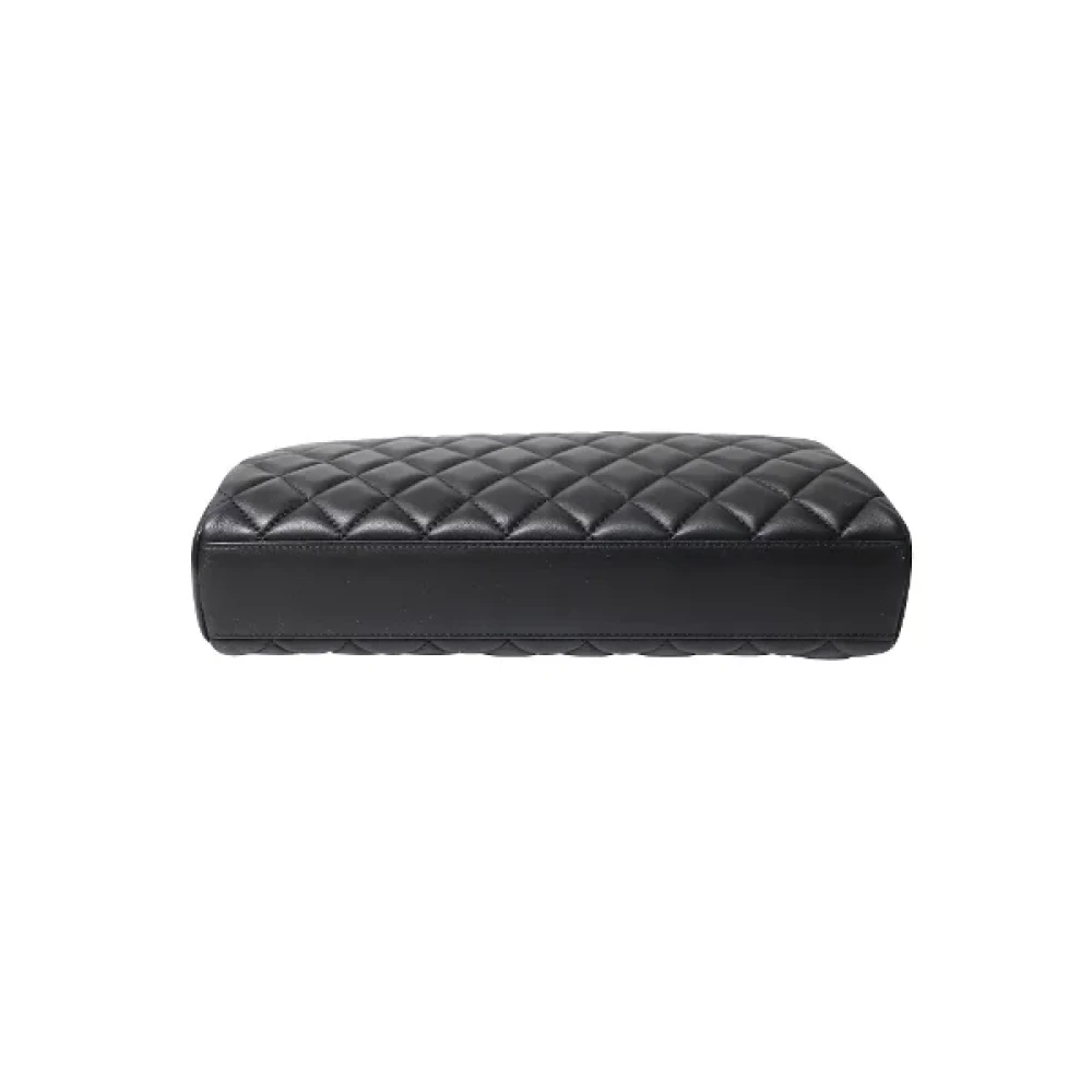 Chanel Vintage Pre-owned Leather clutches Black Dames