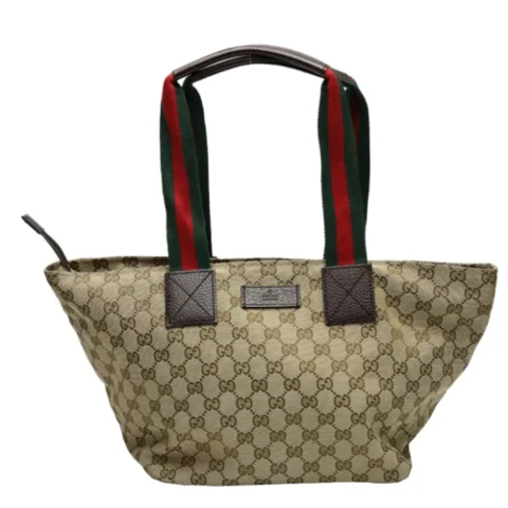 Gucci Vintage Pre-owned Fabric gucci-bags Beige Dames